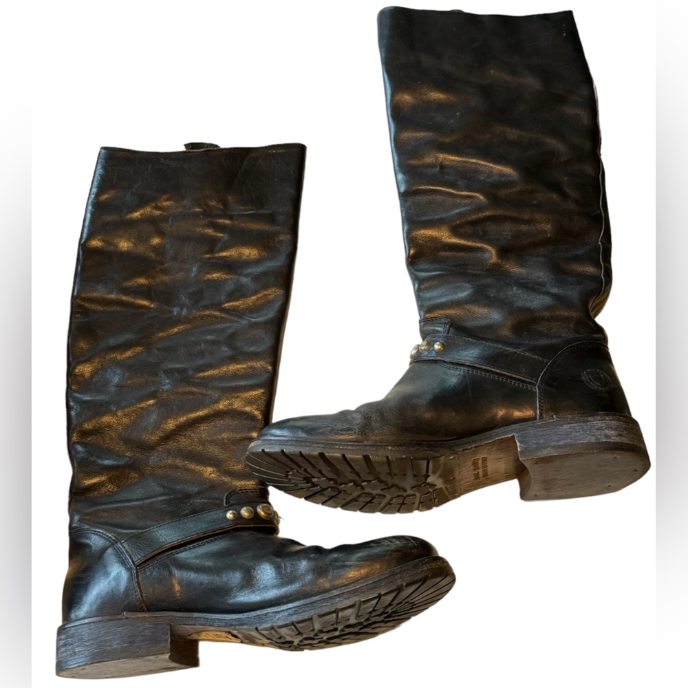 High End HTC Hollywood Trading Co Italian Leather Women’s Riding Boots 6..5 / 37